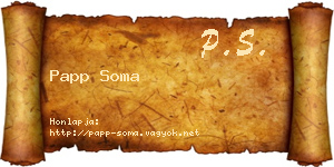 Papp Soma névjegykártya