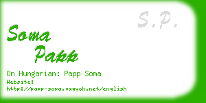 soma papp business card